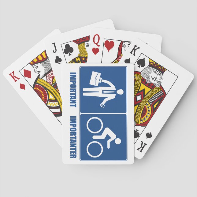 Arbetet är viktigt, cykling är viktigt spelkort (Baksidan)