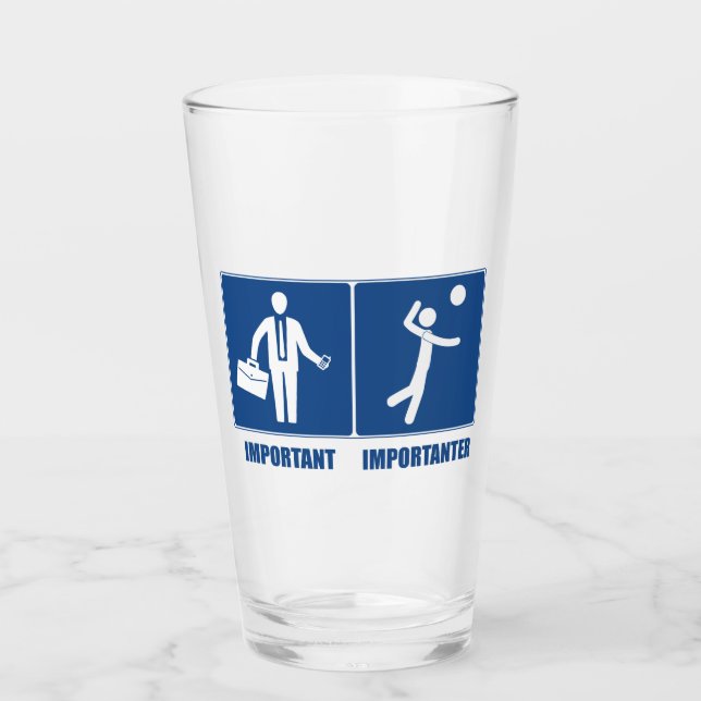 Arbetet är viktigt eftersom Volleyball är viktigt Glaskopp (Framsida)