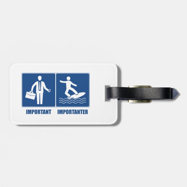 Arbetet är viktigt, överlevnaden är viktig bagagebricka (Baksida Vågrät)