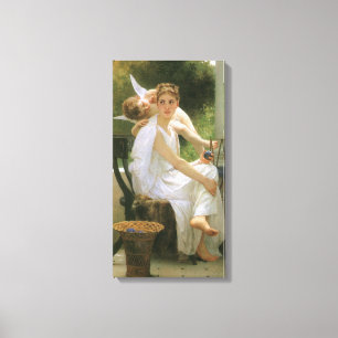 Arbetet avbrutet av Bouguereau, ängelporträtt Canvastryck