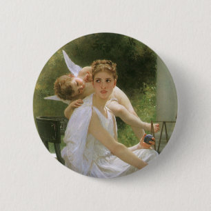 Arbetet avbrutet av Bouguereau, ängelporträtt Knapp