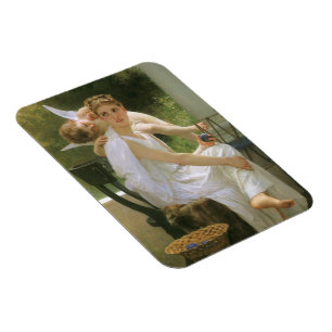 Arbetet avbrutet av Bouguereau, ängelporträtt Magnet