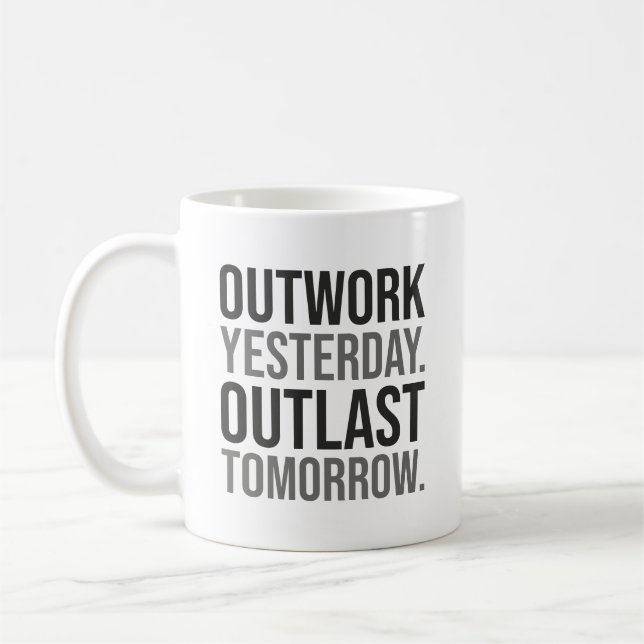 Arbetet i går, i slutet av morgondagen - Motiverin Kaffemugg (Vänster)