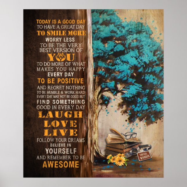 Arbetet i social i dag är en Bra dag i rörelse Poster (Framsidan)