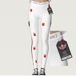Arbetet KÄRLEK BALANS Passion Hjärta och Flamma Leggings