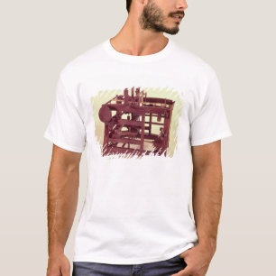 Arbetet modellerar av en vävstol t-shirt