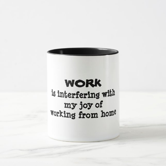 Arbetet stör rolig humor mugg (Center)