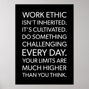 Arbetetetik, hårt arbete - Motiveringell Gym Poster