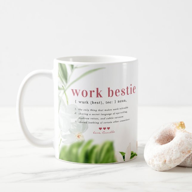 Arbetets bästa kompis | Monogrammed kollegas kopp (Med munk)