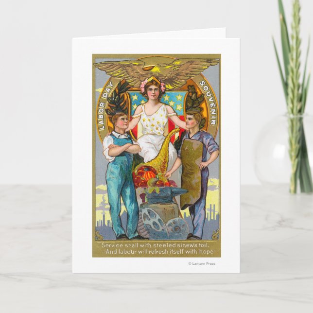 Arbets- dagsouvenirarbetare med damrättvisa kort (Framsida)