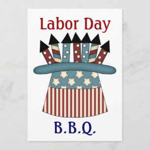 Arbets- hattfullt för dag B.B.Q./Patriotic av Inbjudningar