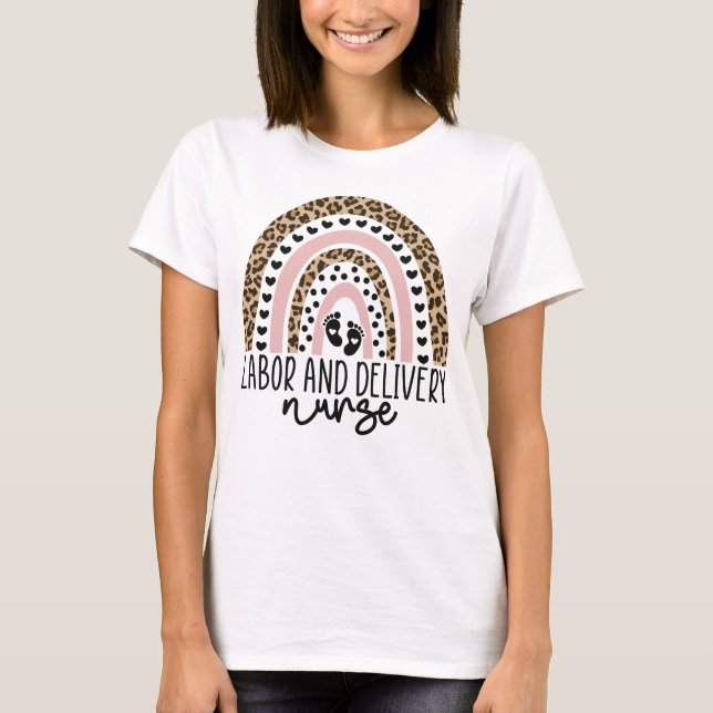 Arbets- och leveranssjuksköterska för regnbåge, L- T Shirt (Framsida)