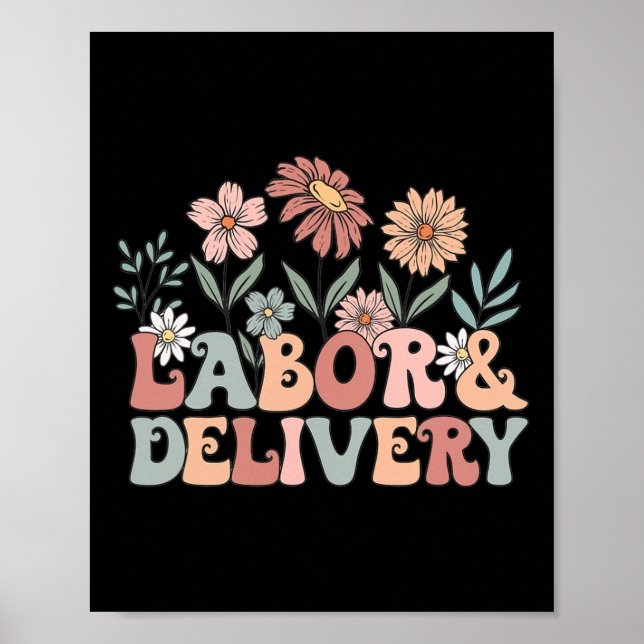 Arbets- och leveranssjuksköterska för vilda blommo poster (Framsidan)