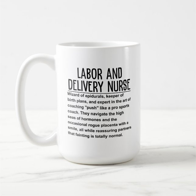 Arbets- och leveranssjuksköterska kaffemugg (Vänster)