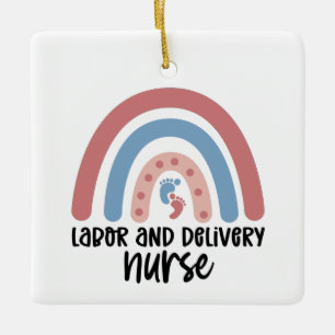Arbets- och leveranssjuksköterska Rainbow Nurse-g Julgransprydnad Keramik