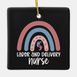 Arbets- och leveranssjuksköterska Rainbow Nurse-gå Julgransprydnad Keramik