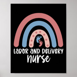 Arbets- och leveranssjuksköterska Rainbow Nurse-gå Poster