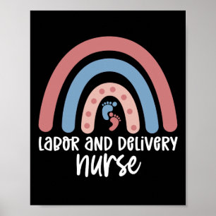 Arbets- och leveranssjuksköterska Rainbow Nurse-gå Poster
