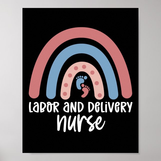 Arbets- och leveranssjuksköterska Rainbow Nurse-gå Poster (Framsidan)