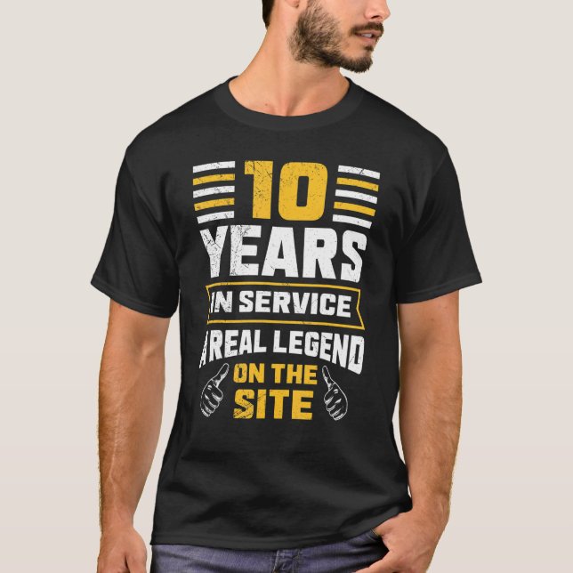 Arbetsårsdag 10 år i serviceår t shirt (Framsida)
