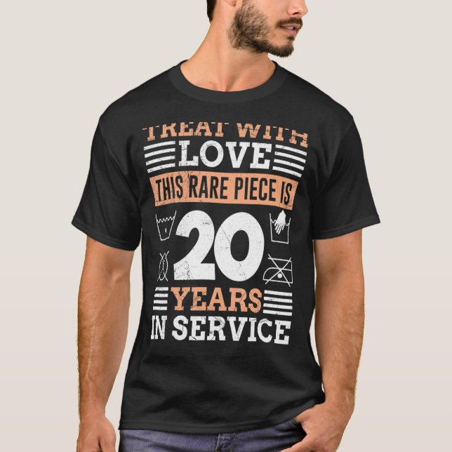Arbetsårsdag 20 års service-årsdag t shirt (Framsida)