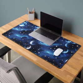 Arbetsbordsmatta – Lyxig Sapphireblå Celestial Moo