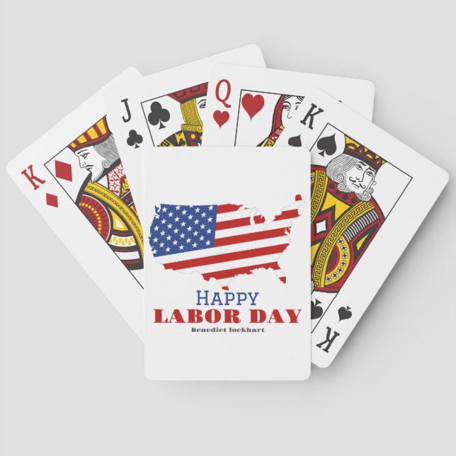 Arbetsdag i Elegant med USA flagga Casinokort (Baksidan)