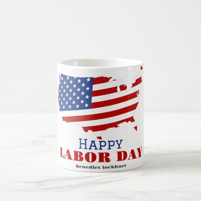Arbetsdag i Elegant med USA flagga Kaffemugg (Center)