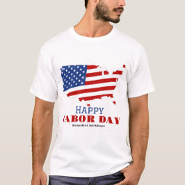 Arbetsdag i Elegant med USA flagga T Shirt