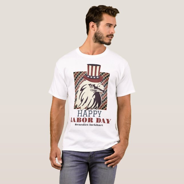 Arbetsdag i Elegant med USA flagga T-Shirt (Hel framsida)