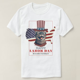 Arbetsdag i Elegant med USA flagga T Shirt