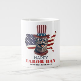 Arbetsdag i Elegant med USA flagga T-Shirt Jumbo Mugg