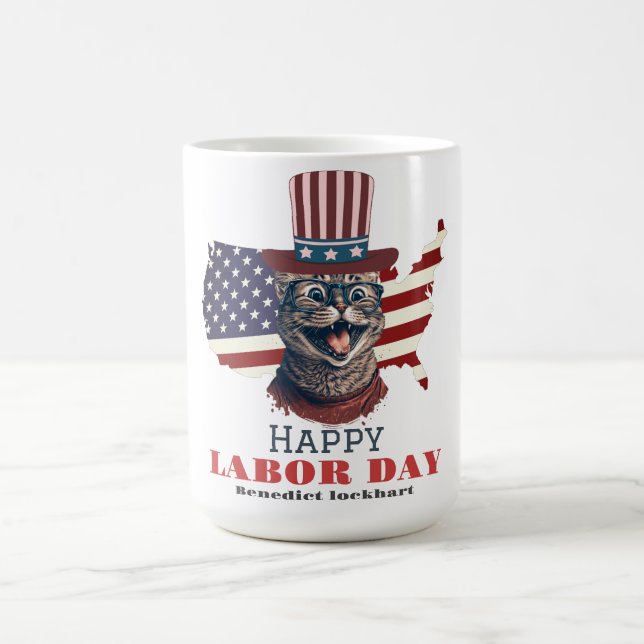 Arbetsdag i Elegant med USA flagga T-Shirt Kaffemugg (Center)