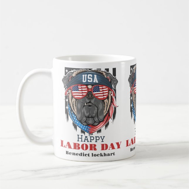 Arbetsdag i Elegant med USA flagga T-Shirt Kaffemugg (Vänster)