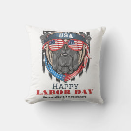 Arbetsdag i Elegant med USA flagga T-Shirt Kudde