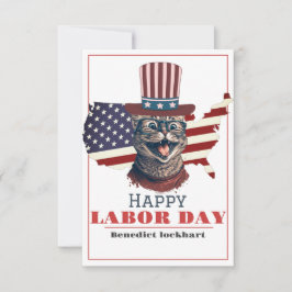 Arbetsdag i Elegant med USA flagga Tack Kort