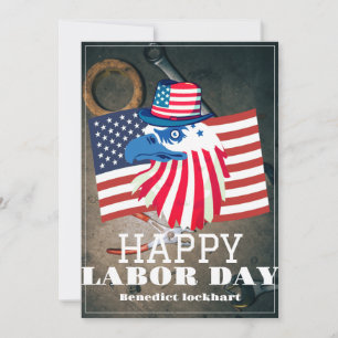 Arbetsdag i Elegant med USA flagga Tack Kort