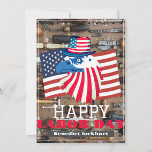 Arbetsdag i Elegant med USA flagga Tack Kort