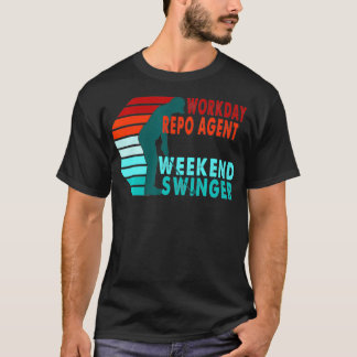 Arbetsdag Repo Agent Helg Swinger Golfer Golfing T Shirt