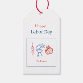 Arbetsdagen Babecue Party, minimalistisk Presentetikett