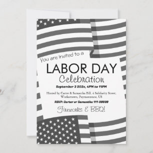 Arbetsdagen BBQ Party Worker Patriotic American fl Inbjudningar