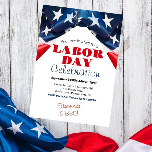 Arbetsdagen BBQ Party Worker Patriotic American fl Inbjudningar