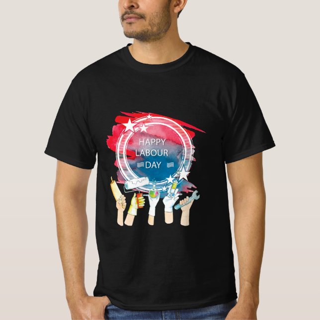 Arbetsdagen Firande Artwork T Shirt (Framsida)