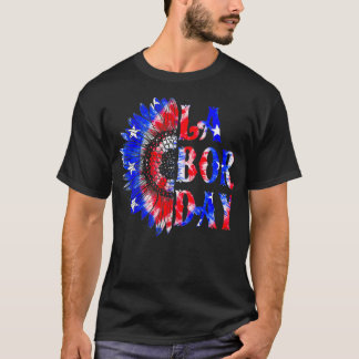 Arbetsdagen för solrosblommor i USA flagga Lycklig T Shirt