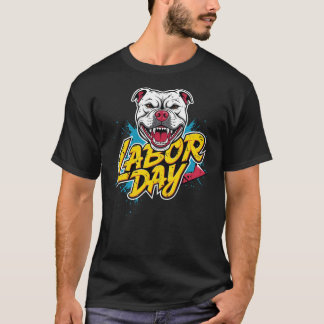 Arbetsdagen Hund Smile ansikte T Shirt