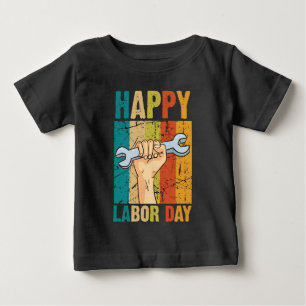Arbetsdagen i lycklig, helgdag i Hand-vintagen T Shirt