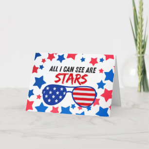 Arbetsdagen med Stars Patriotic Sunglasses Kort