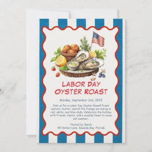 Arbetsdagen Oyster Roast-inbjudan Patriotic Kusten Inbjudningar