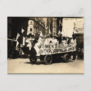 Arbetsdagen Parad New York 1909 Flyter lidande Vykort