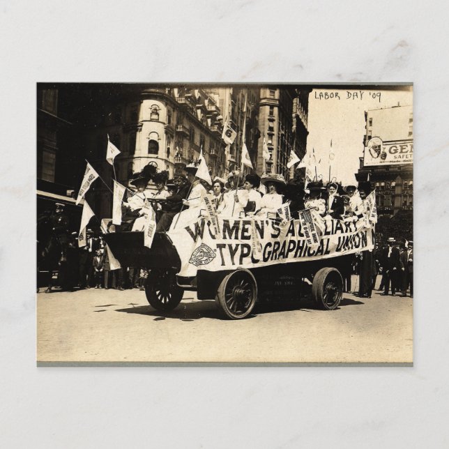 Arbetsdagen Parad New York 1909 Flyter lidande Vykort (Framsida)